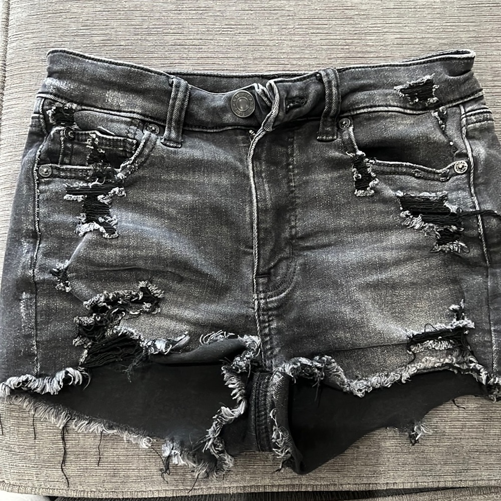 GUC black wash jean shorts next level stretch